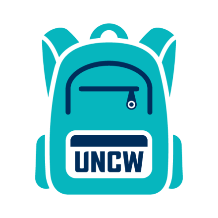teal backpack with navy UNCW