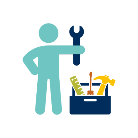 repair person with toolbox