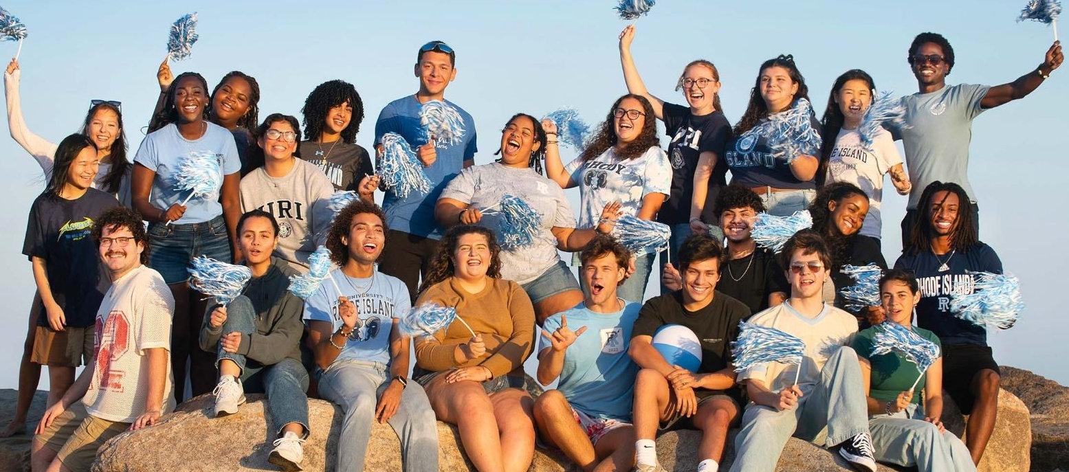 a group of smiling students