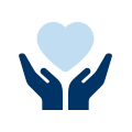 icon of opened hands with heart