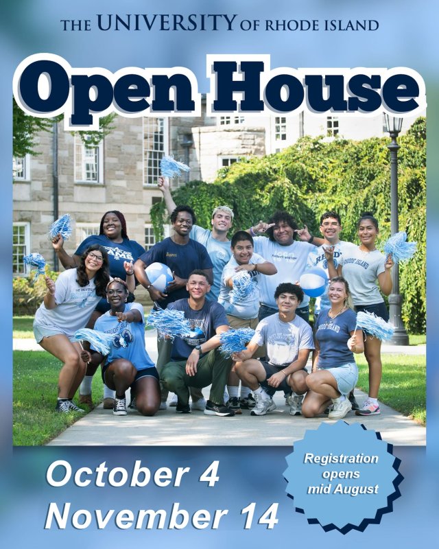 Open House flyer with dates and images of students