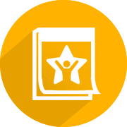 person with raised arms in a star in a calendar frame