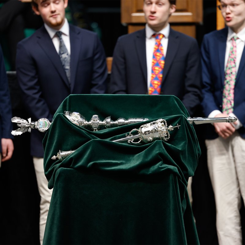 The College Mace at Charter Day