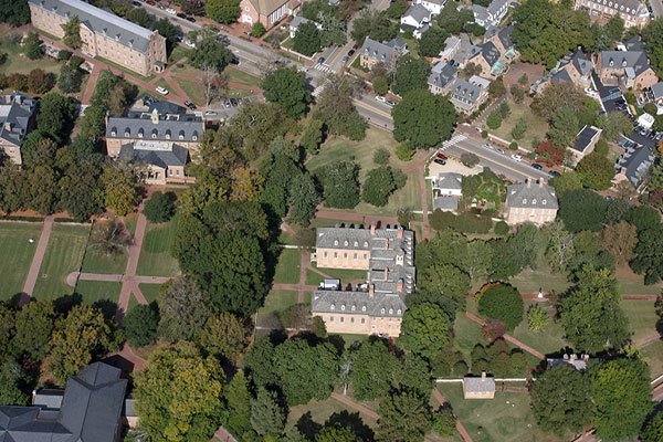 Aerial view of William & Mary's campus.