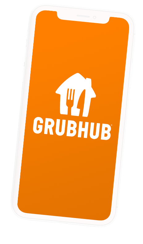 Grubhub logo on a sample phone
