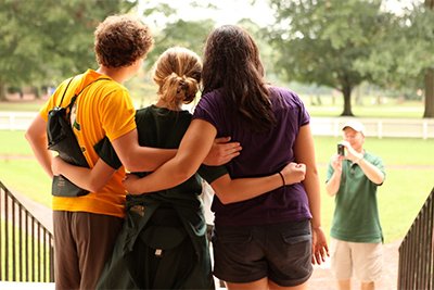 Three people posing for a photo