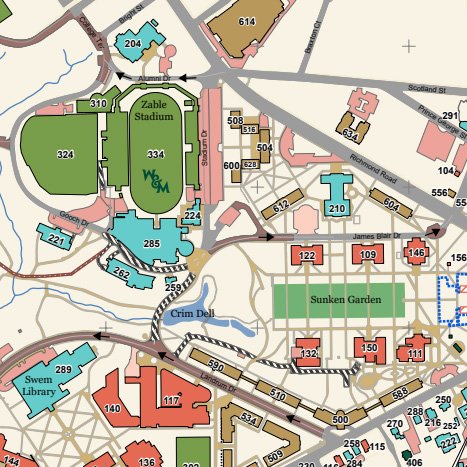 Screenshot of the campus map PDF