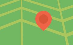 A graphic of a pinpoint on a map